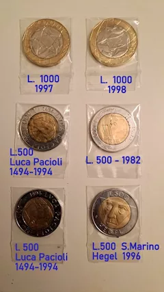 Vecchie monete in lire