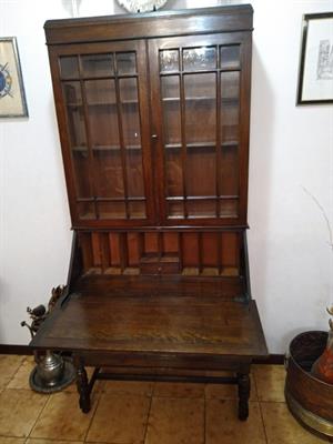 Scrittoio con vetrina stile inglese in mogano