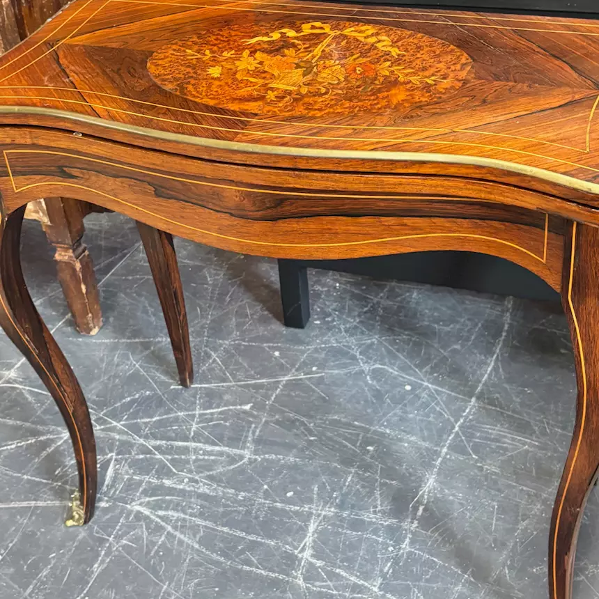 Antica console tavolo da gioco stile Luigi XV fine del XIX - Foto 12