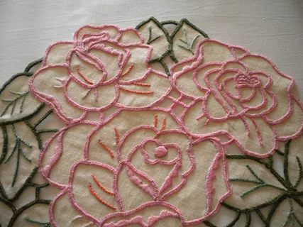 6 Sottobicchieri a Rosa e 1 Centro Fatti a Mano Wintage, prezzo trattabile - Foto 5
