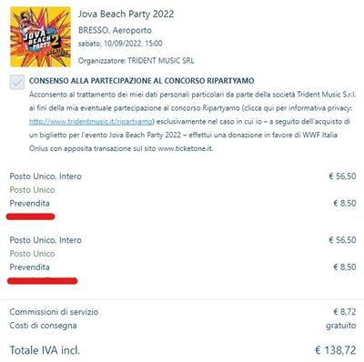 Biglietti Jova Beach Bresso