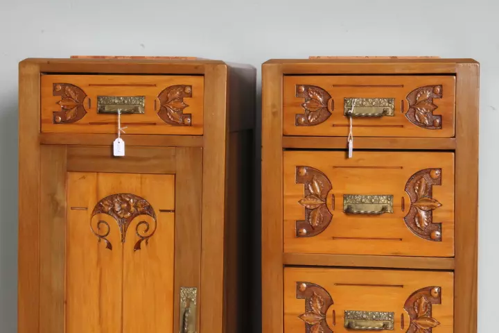 Antica Coppia di comodini credenzini Liberty 1930