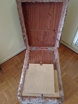 Pouf anni 70 con coperchio apribile, contenitore interno sca - Foto 4