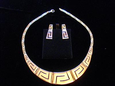 Collana con orecchini in argento 925 Sterling. Parure