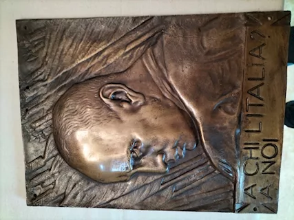 Piastra in Bronzo con Duce tipo Giannino Castiglione