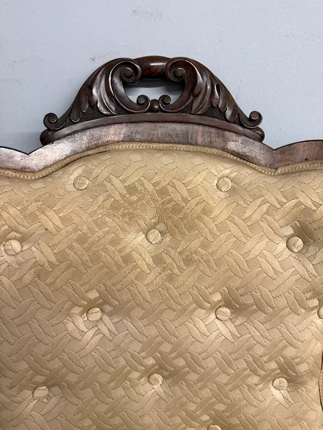 Antica coppia di poltrone da riposo, metà '800, 100x70 cm - Foto 4