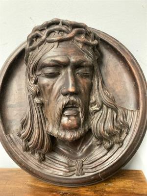 Antica scultura XVIII sec Cristo La passione in noce