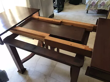 Tavolo da pranzo in legno noce - allungabile - Foto 3
