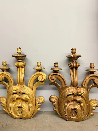 Antica coppia di grandi applique