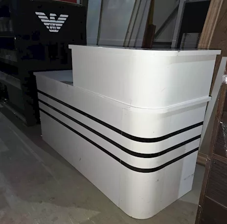 Banco cassa bianco con desk laterale C3830