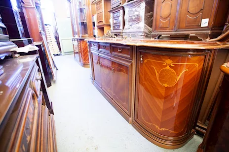 Credenza vintage laccato lucido con intarsi - 24406