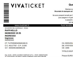 Biglietto mostra Raffaello 6/08