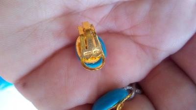 Orecchini a clips con turchese, mai usati - Foto 3