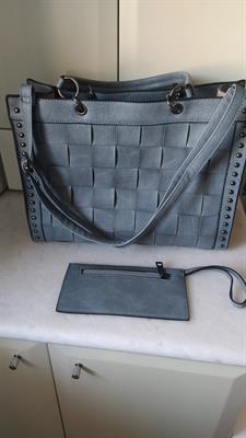Borsa color azzurro/grigio Navy nuova co portafogli abbinato - Foto 2