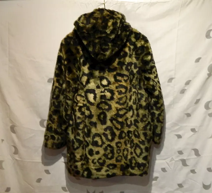Foto 4Pelliccia leopardata con cappuccio S, colore nero, taglia s