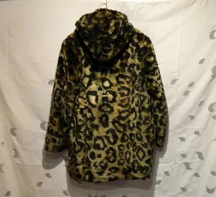 Pelliccia leopardata con cappuccio S, colore nero, taglia s - Anteprima 4