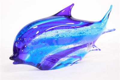 Scultura delfino in vetro di Murano firmato Cammozzo