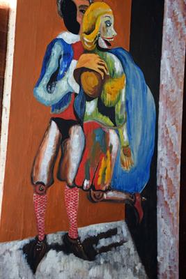 Arte moderna Dipinto metafisico, Marionette, colore pastore - Foto 6