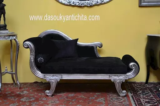 Dormeuse - divano argentato stile Impero