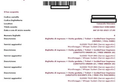 Canacolo vinciano 4 biglietti 10 febbraio 2023
