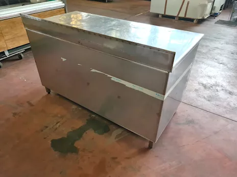 Tavolo armadiato inox da lavoro usato - Foto 4
