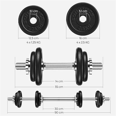 Panca palestra + pesi regolabili fino a 30Kg Attrezzi Bodybuilding - Anteprima 6