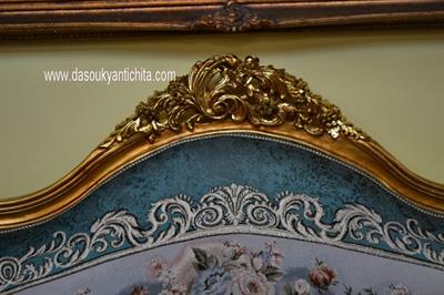 Salotto dorato completo stile Barocco in tessuto aubusson, in legno massello - Foto 4