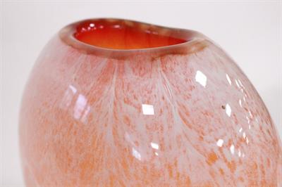 Vaso ovale in vetro di Murano arancione firmato Costantini - Foto 3