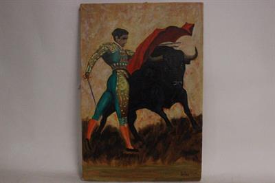 Quadro olio su tela Torero firmato Dèlas