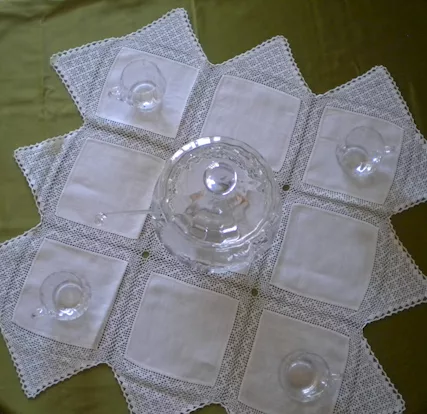 Centrotavola bianco fatto a Mano in cotone/lino, prezzo trattabile - Foto 4