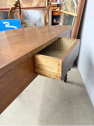 Antica console mezzaluna in castagno - Foto 4