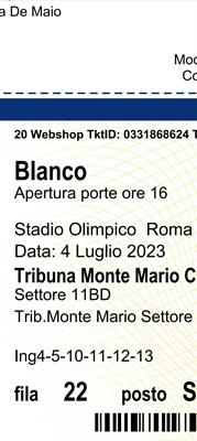 Biglietti blanco olimpico