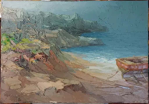 Quadro antico 1900 olio su tela materico