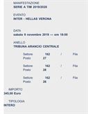 3 biglietti Inter Verona 9/11 tribuna centrale