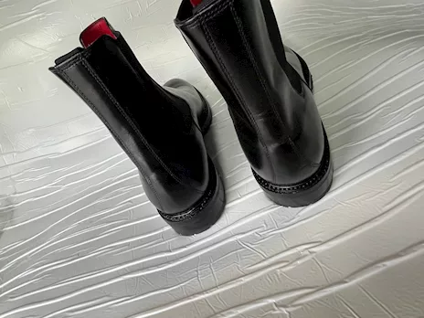 Stivaletti uomo fatti a mano pelle e suola Vibram 46, colore rosso - Anteprima 4