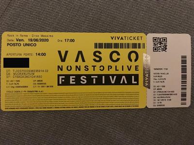 Biglietto Vasco Rossi No Spot Live