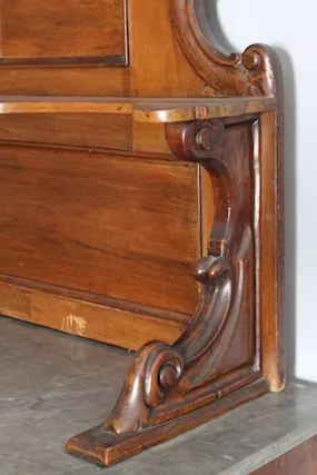 Antica credenza piattaia L. Filippo noce 1860. Marmo Mis 132 - Foto 5