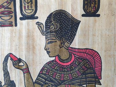 Disegni di arte egizia su Papiro: Tutankhamon e Ankhesenamon - Foto 4