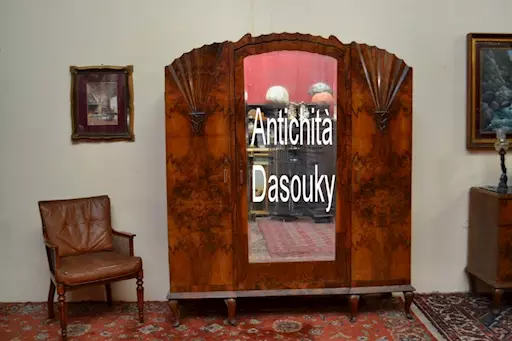 Armadio tre ante stile Art Déco degli anni 50