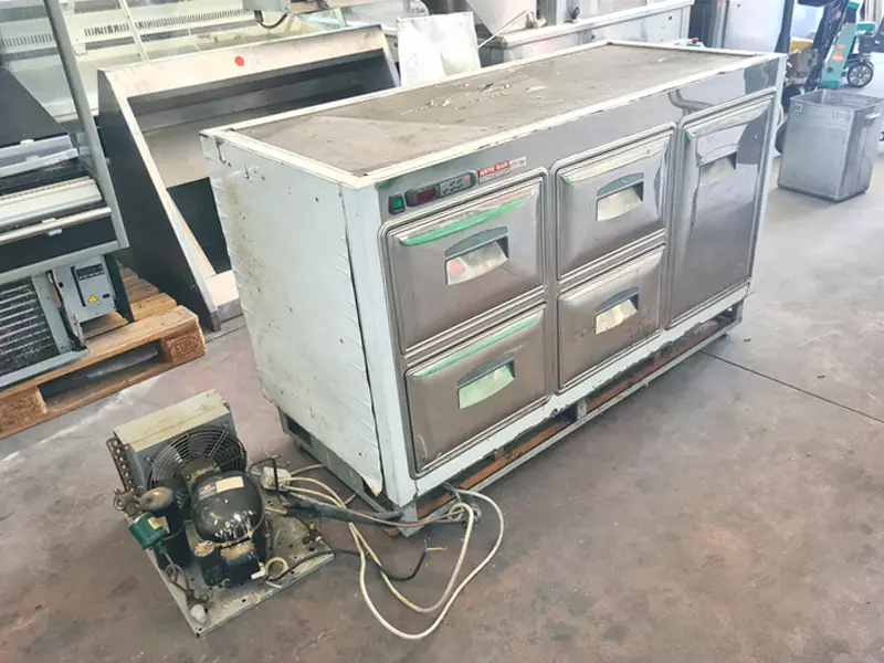 Retrobanco frigo con motore remoto usato, marca Orion mod