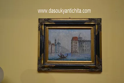 Dipinto olio su tela raffigurante scorcio di Venezia XX sec.