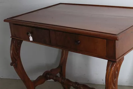 Antica scrivania scrittoio Luigi Filippo noce toscano '800 - Foto 2