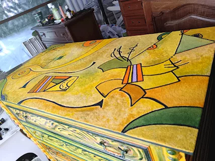 CASSETTIERA ARTISTICA DIPINTA A MANO - Anteprima 1