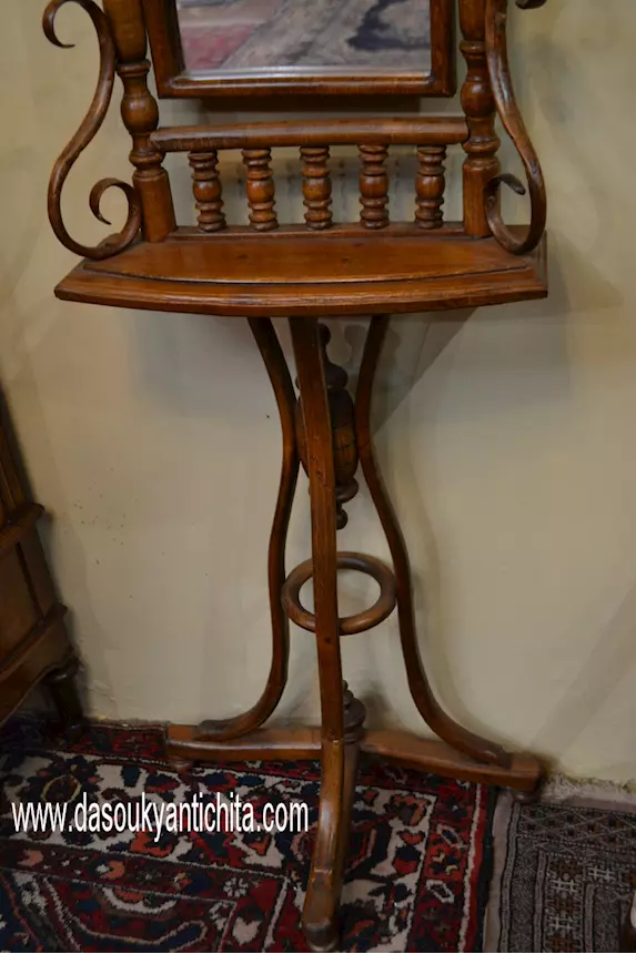 Toilette con specchio basculante stile Thonet, in legno - Foto 3