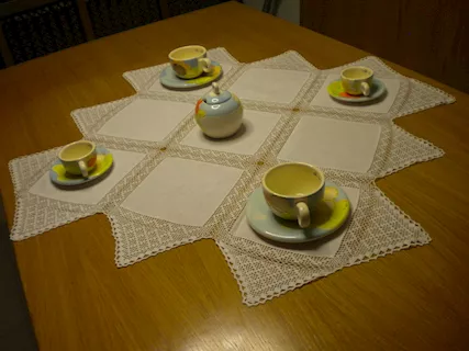 Centrotavola bianco fatto a Mano in cotone/lino, prezzo trattabile - Foto 6