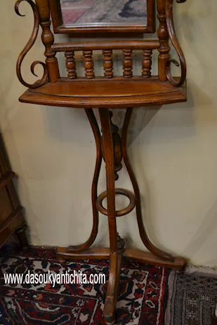 Toilette con specchio basculante stile Thonet, in legno - Anteprima 3