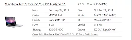 MacBook Pro 13 (early 2011) Marca Apple - Anteprima 5