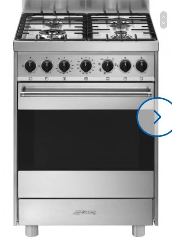Smeg acciaio 4 fuochi gas con forno ventilato classe A