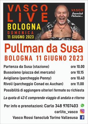 Bus Vasco Bologna domenica 11 giugno 2023