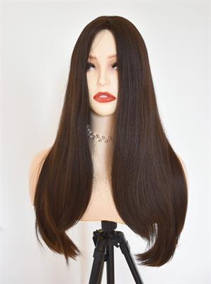 Parrucca lunga con capelli veri medica e estetica per donna